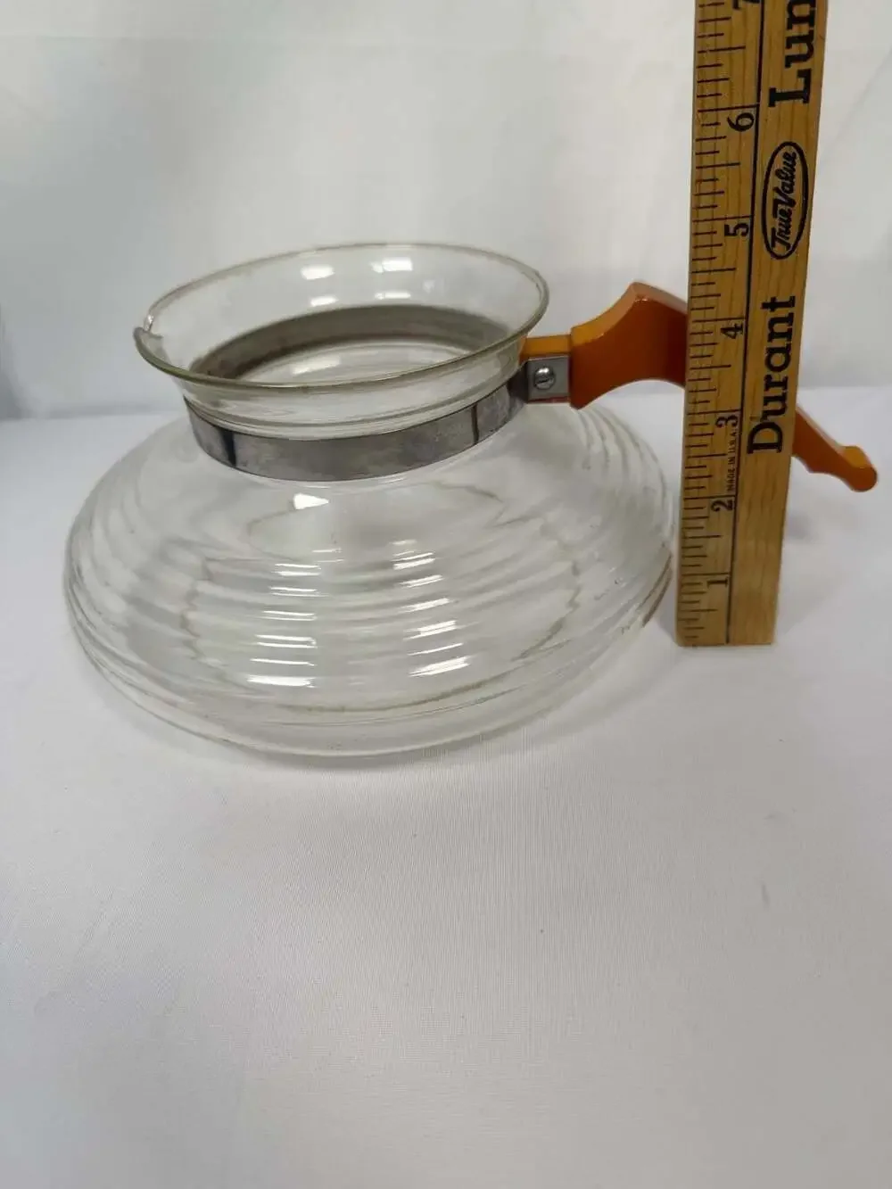 Vintage Filtron Ribbed Glass Coffee Carafe with Bakelite Handle
